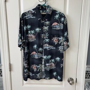 NWT Vintage 90's Batik Bay Mens Rayon Hawaiian Short Sleeve Men's Shirt, Size L